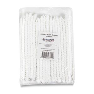 GORRO TIPO ORUGA BLANCO x 20UND LATEX