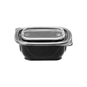 CONTENEDOR REUTILIZABLE PROTOGO 6X5 16 OZ NEGRO C/TAPA CRISTAL (UE 100 ) DARNEL