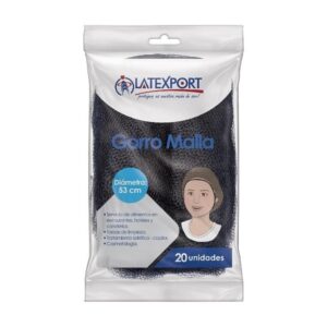 GORRO MALLA x 20 UNDS NEGRO LATEXPORT