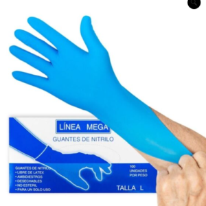 GUANTE NITRILO AZUL T L x100UNDS MEGA