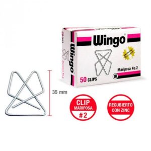 CLIP METALICO MARIPOSA CJA X 50 UND WINGO